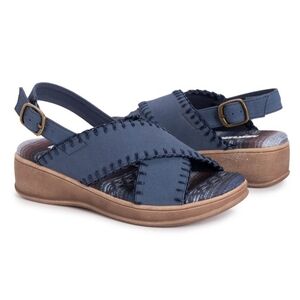 MUK LUKS Women's City Highrise Sandals Blue size 8.5